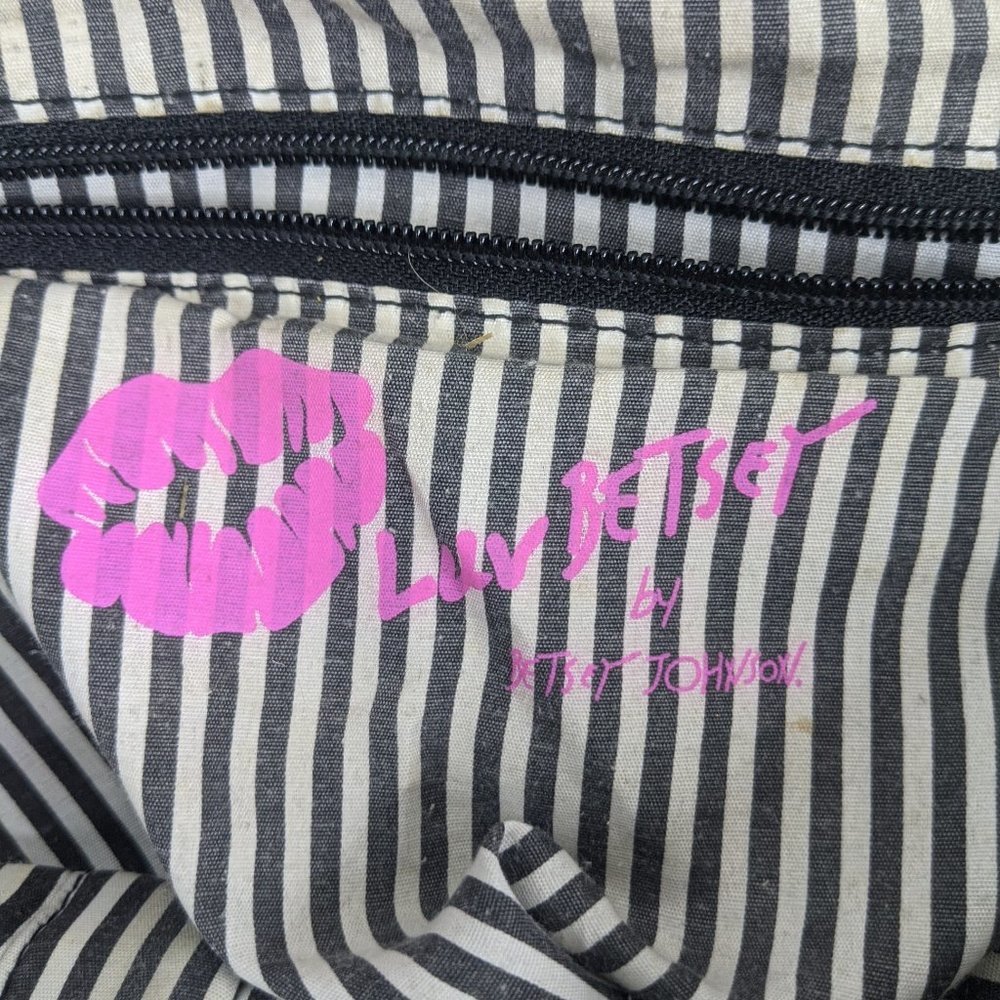 Betsey Johnson Blue Tan Bleach Dyed Shoulder Bag - Picture 5 of 16